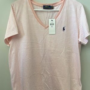Polo RL pink and white stripped Tee